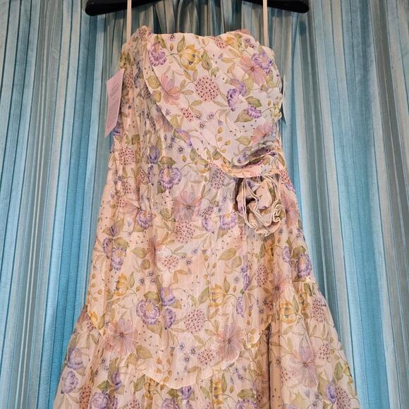 V.  Chapman Rosamund Organza Strapless Sweetheart Corset Drop-Waist Maxi 12 NWT - Picture 5 of 15